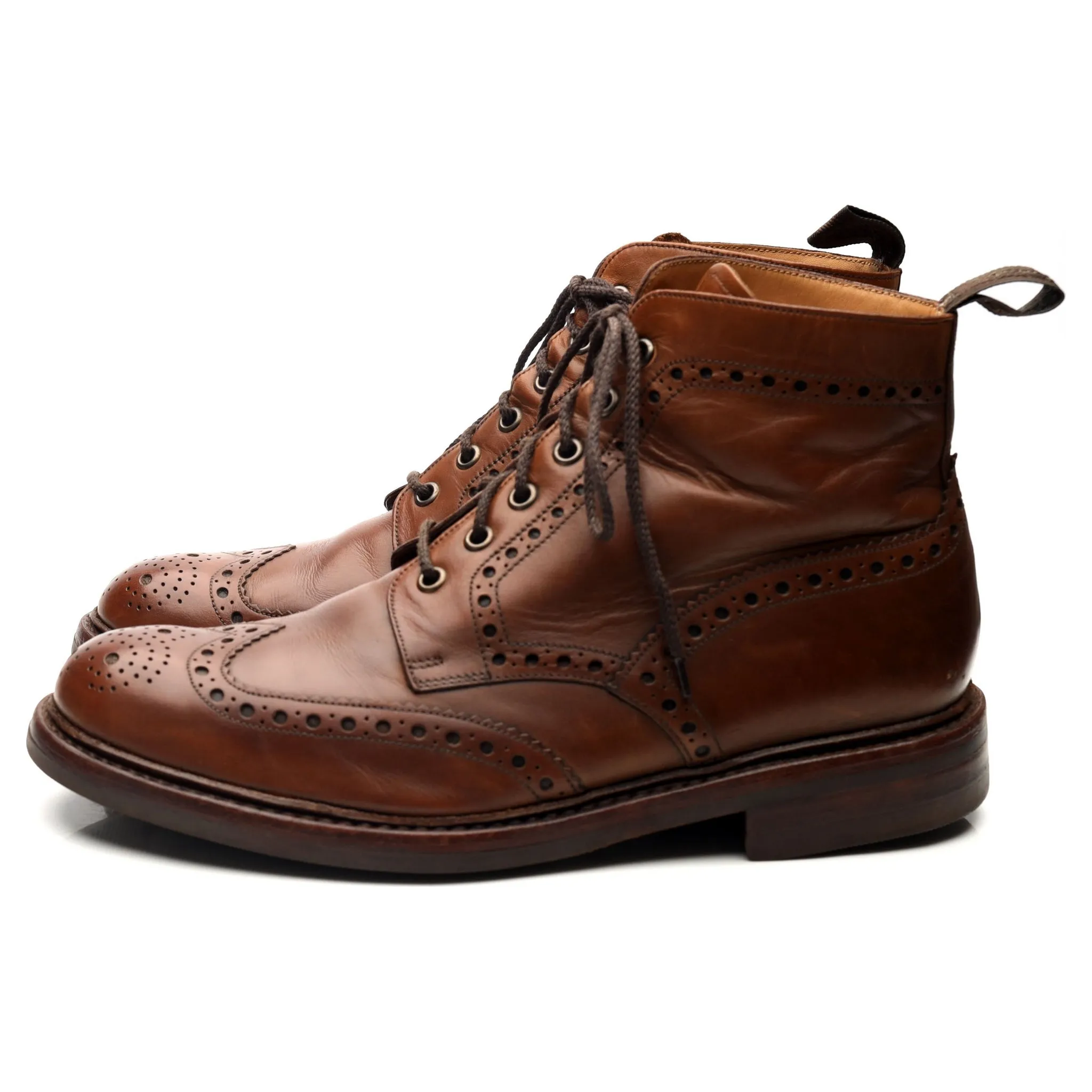 1880 'Bedale' Brown Leather Brogues Boots UK 8.5 G