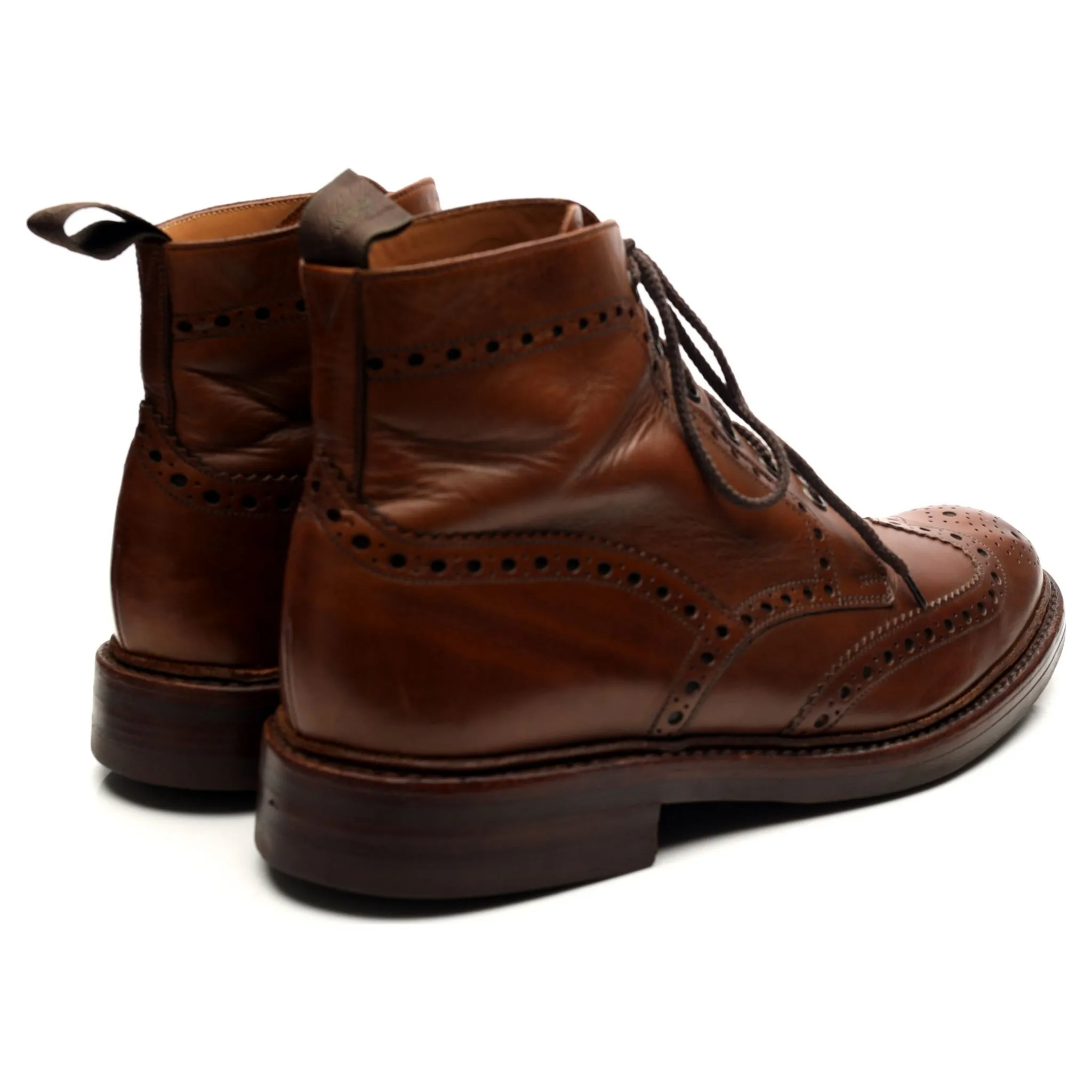 1880 'Bedale' Brown Leather Brogues Boots UK 8.5 G