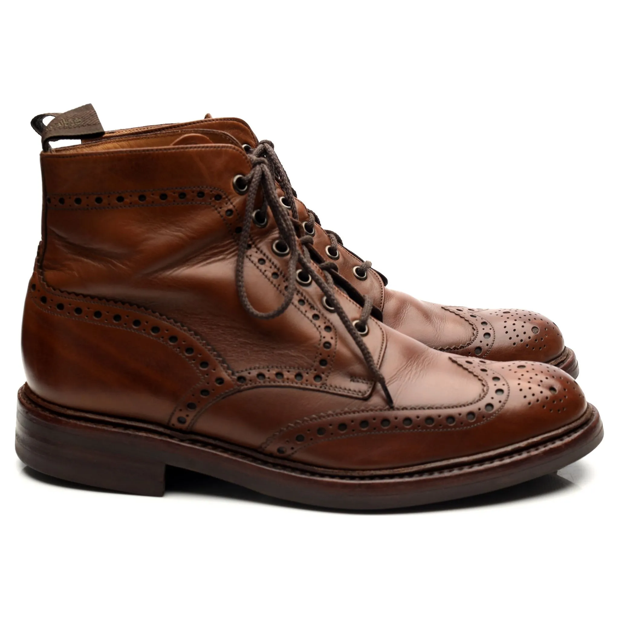 1880 'Bedale' Brown Leather Brogues Boots UK 8.5 G