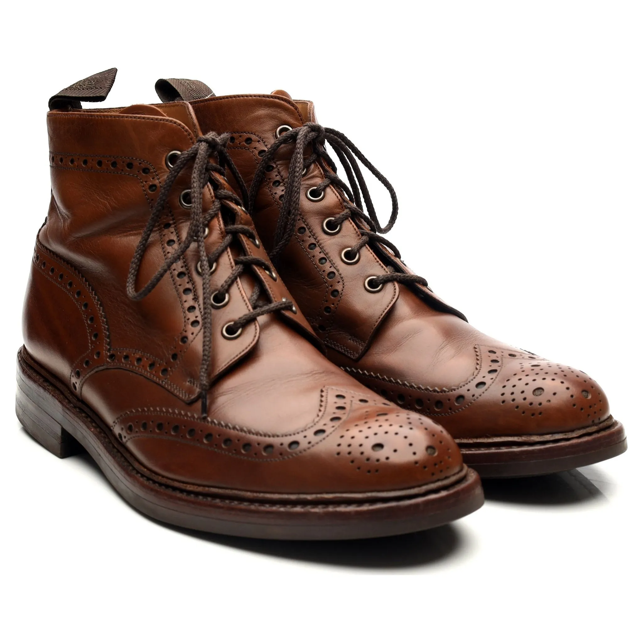 1880 'Bedale' Brown Leather Brogues Boots UK 8.5 G