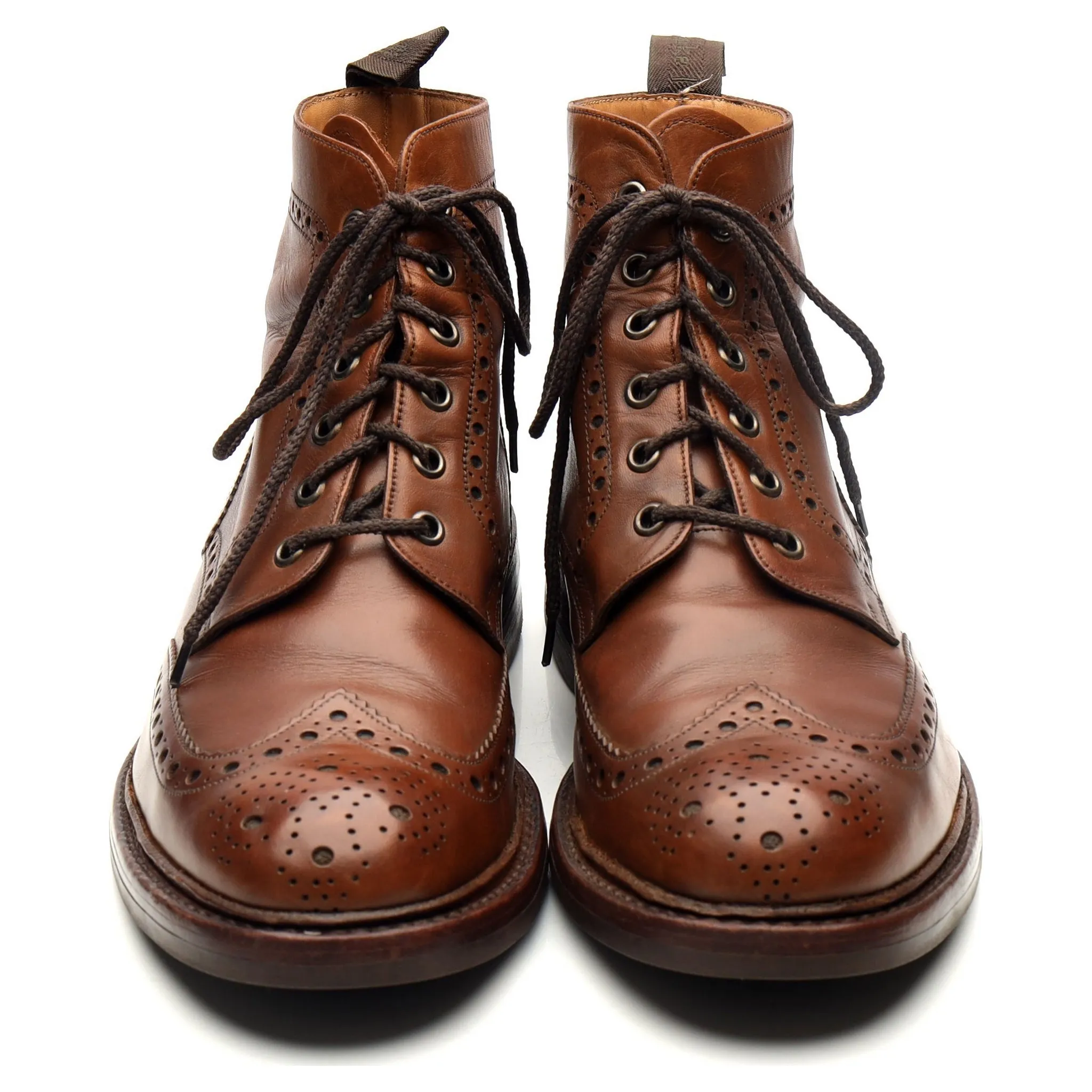 1880 'Bedale' Brown Leather Brogues Boots UK 8.5 G