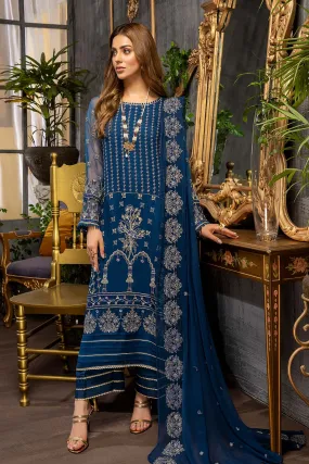 3 Pc Unstitched Embroidered Chiffon CAL-003