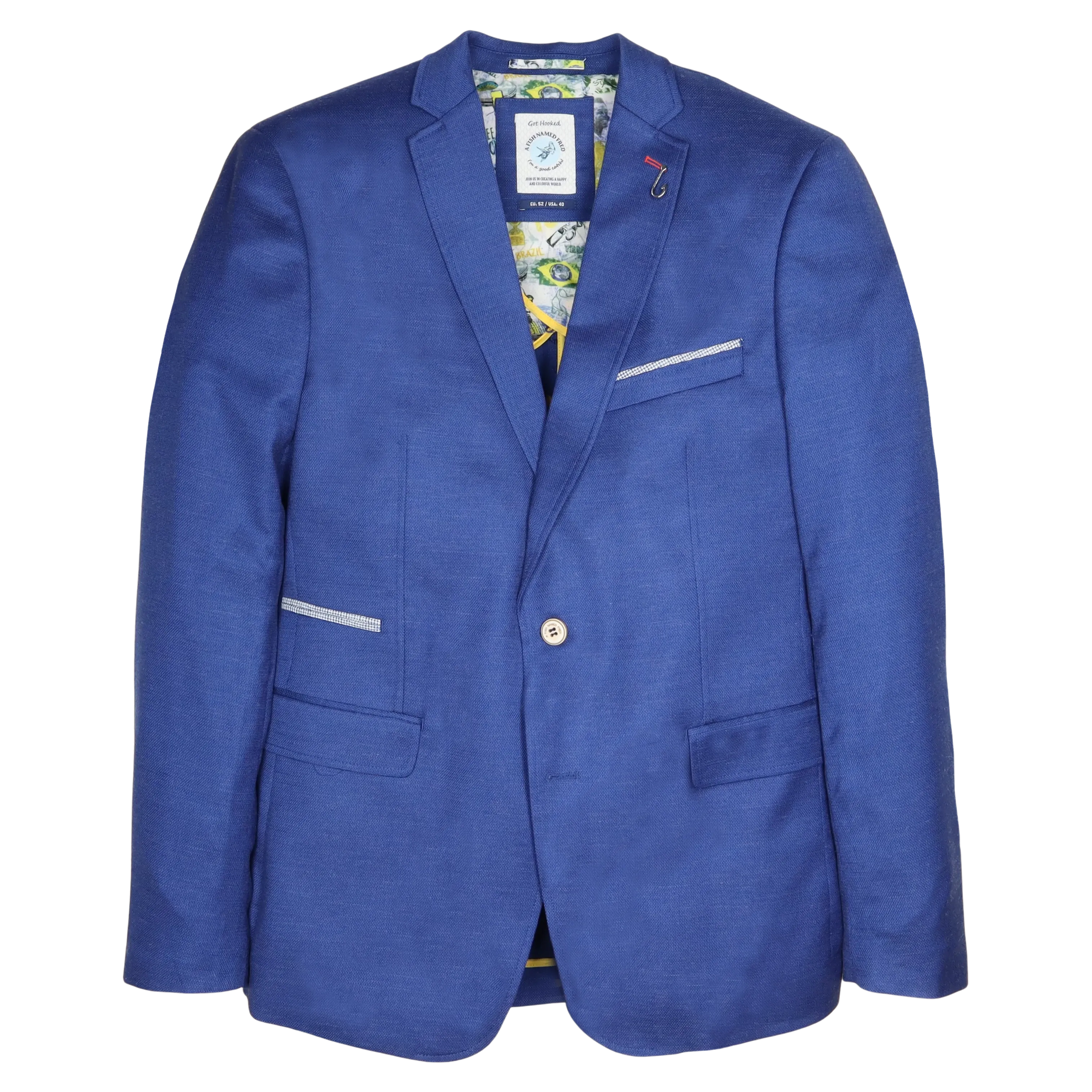 A Fish Named Fred Linen Look Trim Blazer