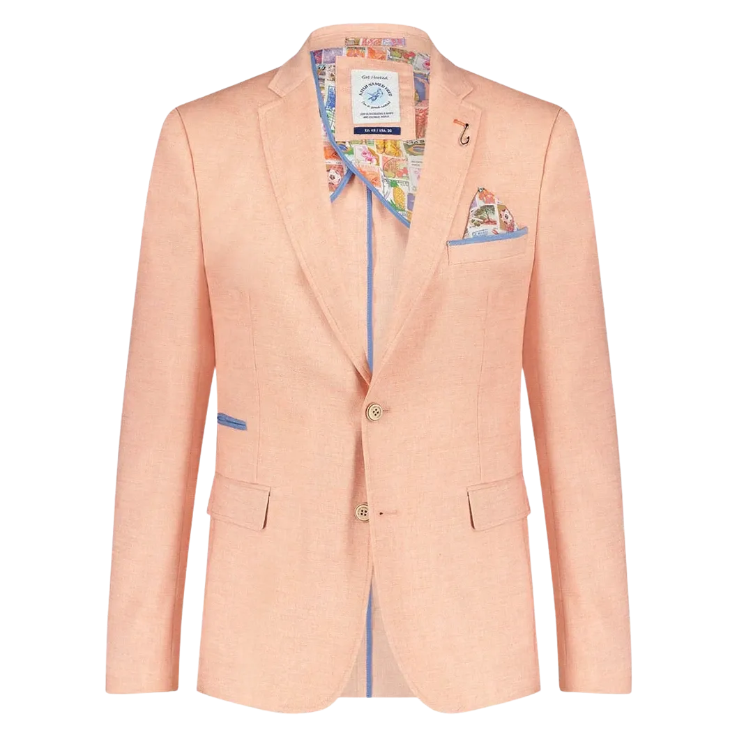 A Fish Named Fred Linen Look Trim Blazer