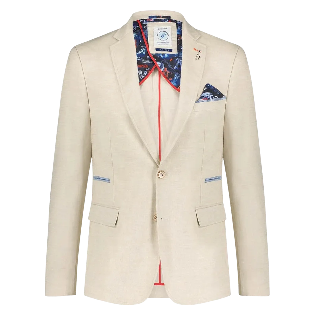 A Fish Named Fred Linen Look Trim Blazer