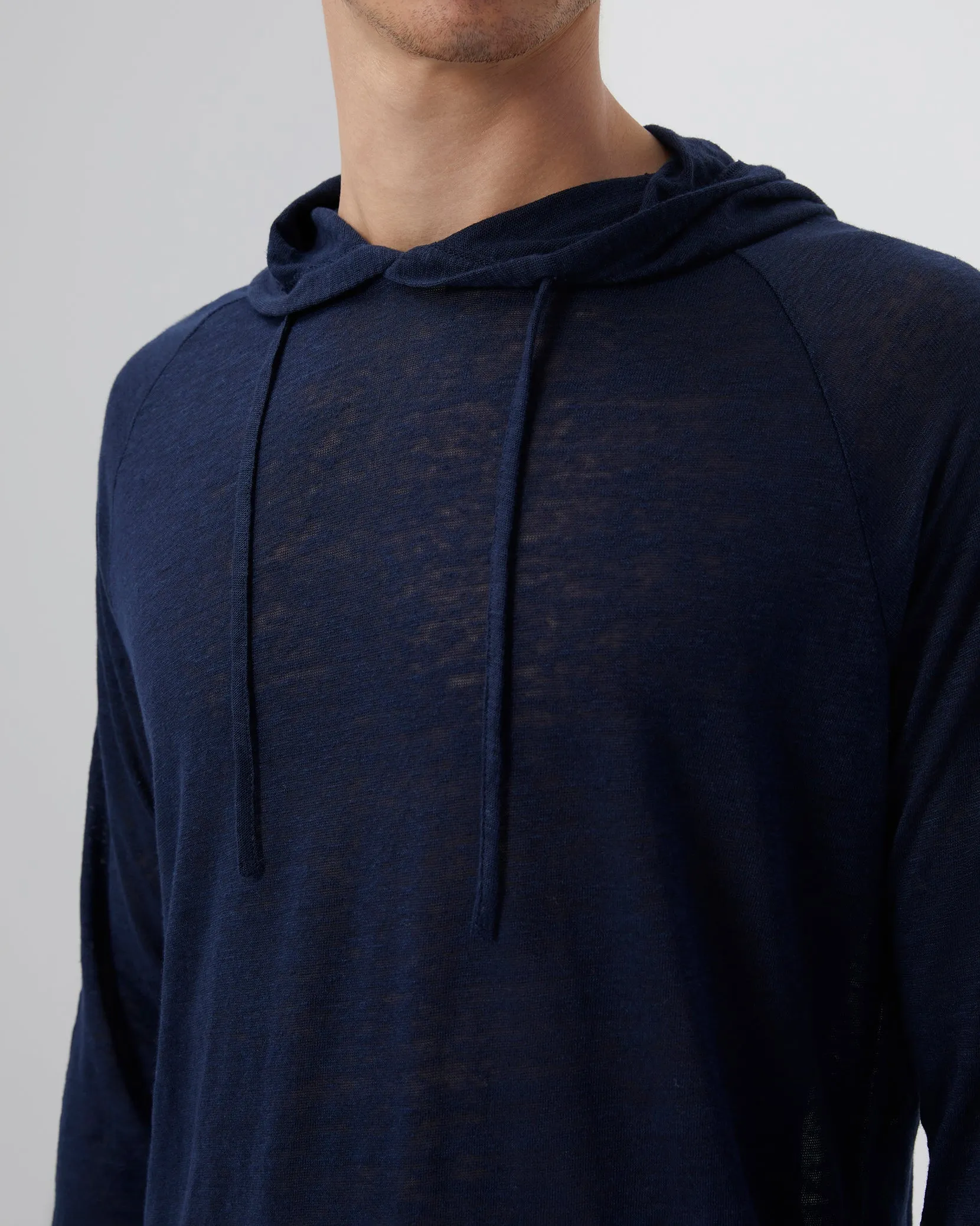 Aaron Linen Hoodie | Deep Navy