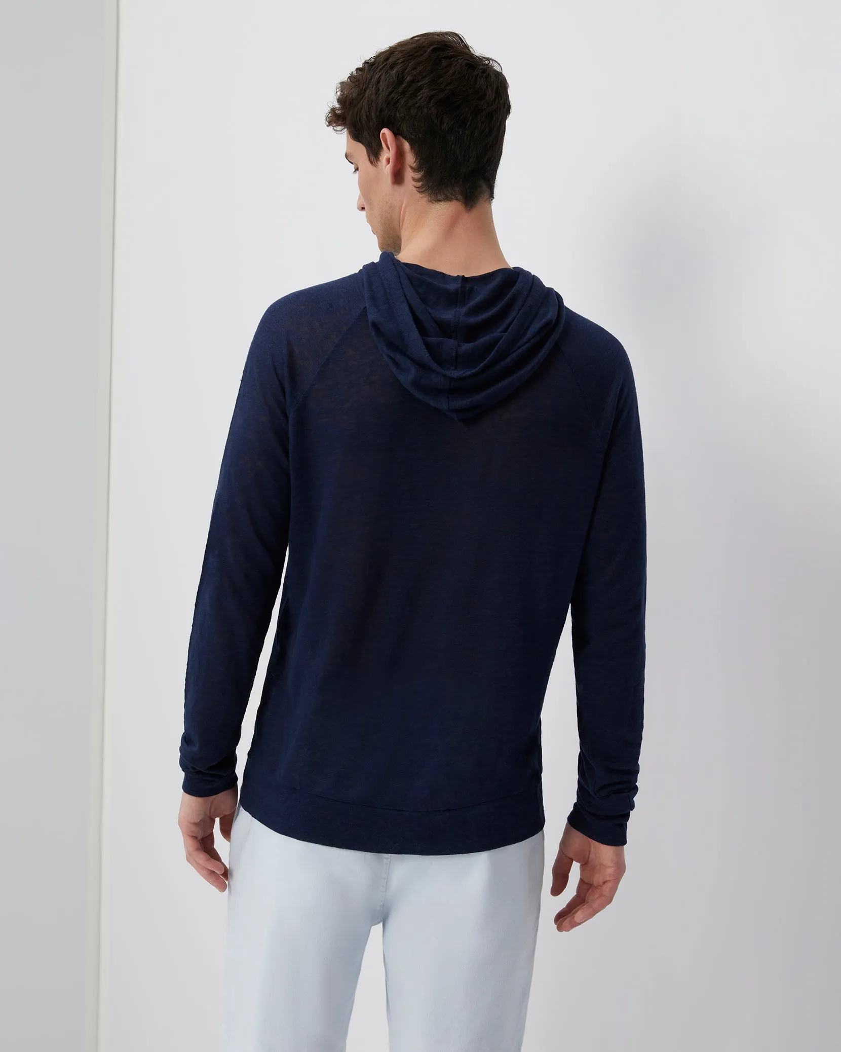 Aaron Linen Hoodie | Deep Navy