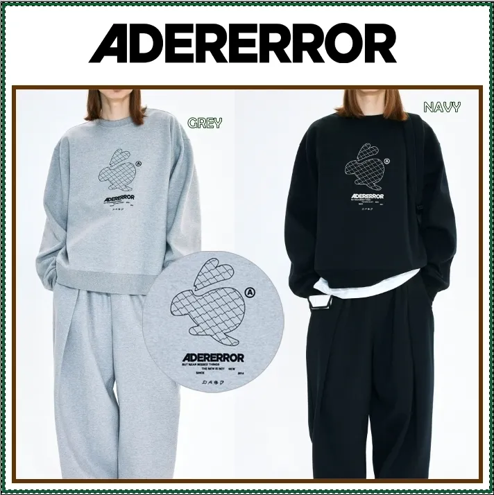 ADERERROR  |Unisex Street Style Long Sleeves Plain Logo