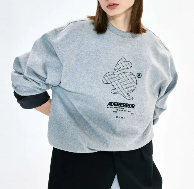 ADERERROR  |Unisex Street Style Long Sleeves Plain Logo