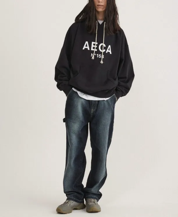 AECA WHITE  |Unisex Long Sleeves Cotton Logo Hoodies