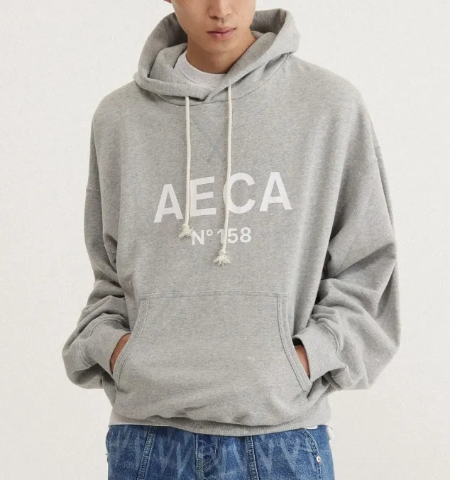 AECA WHITE  |Unisex Long Sleeves Cotton Logo Hoodies