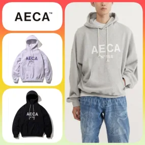 AECA WHITE  |Unisex Long Sleeves Cotton Logo Hoodies