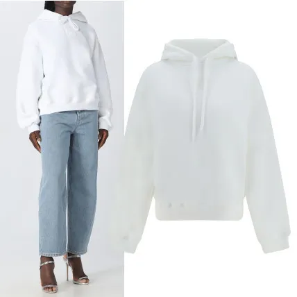 Alexander Wang  |Street Style Long Sleeves Plain Logo Hoodies & Sweatshirts