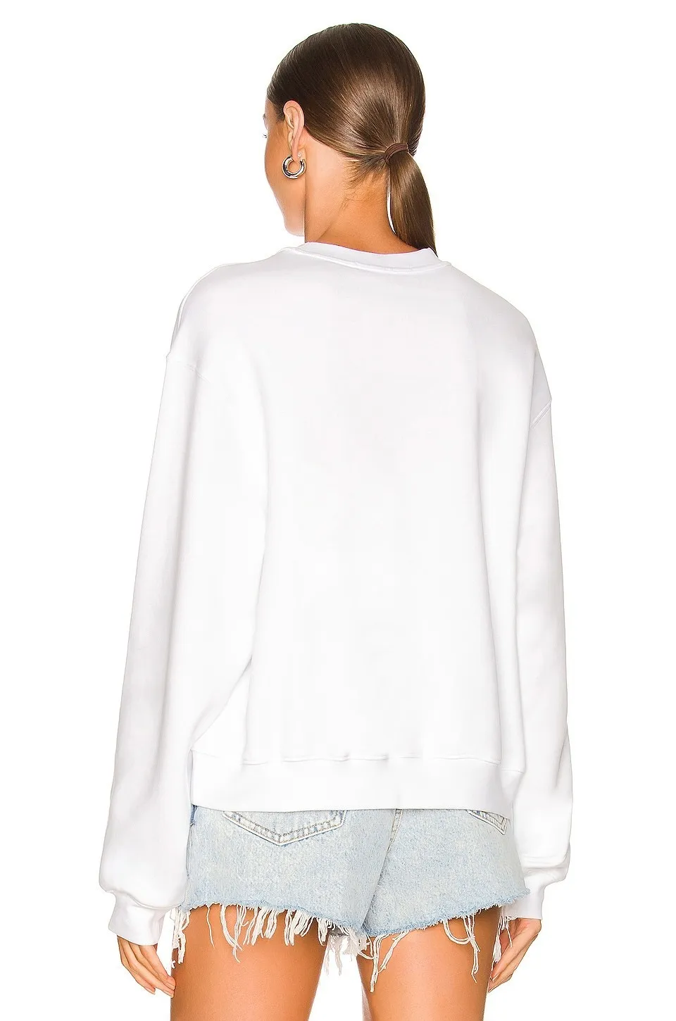 Alexander Wang  |U-Neck Long Sleeves Plain Cotton Logo Hoodies & Sweatshirts