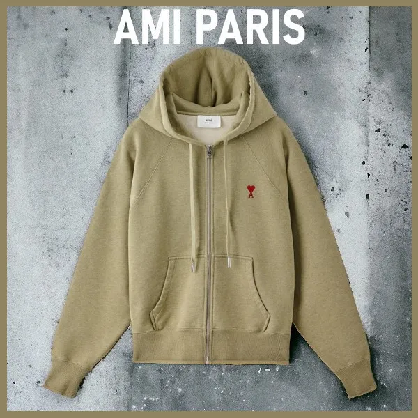 AMI PARIS  |Street Style Logo Designers Hoodies