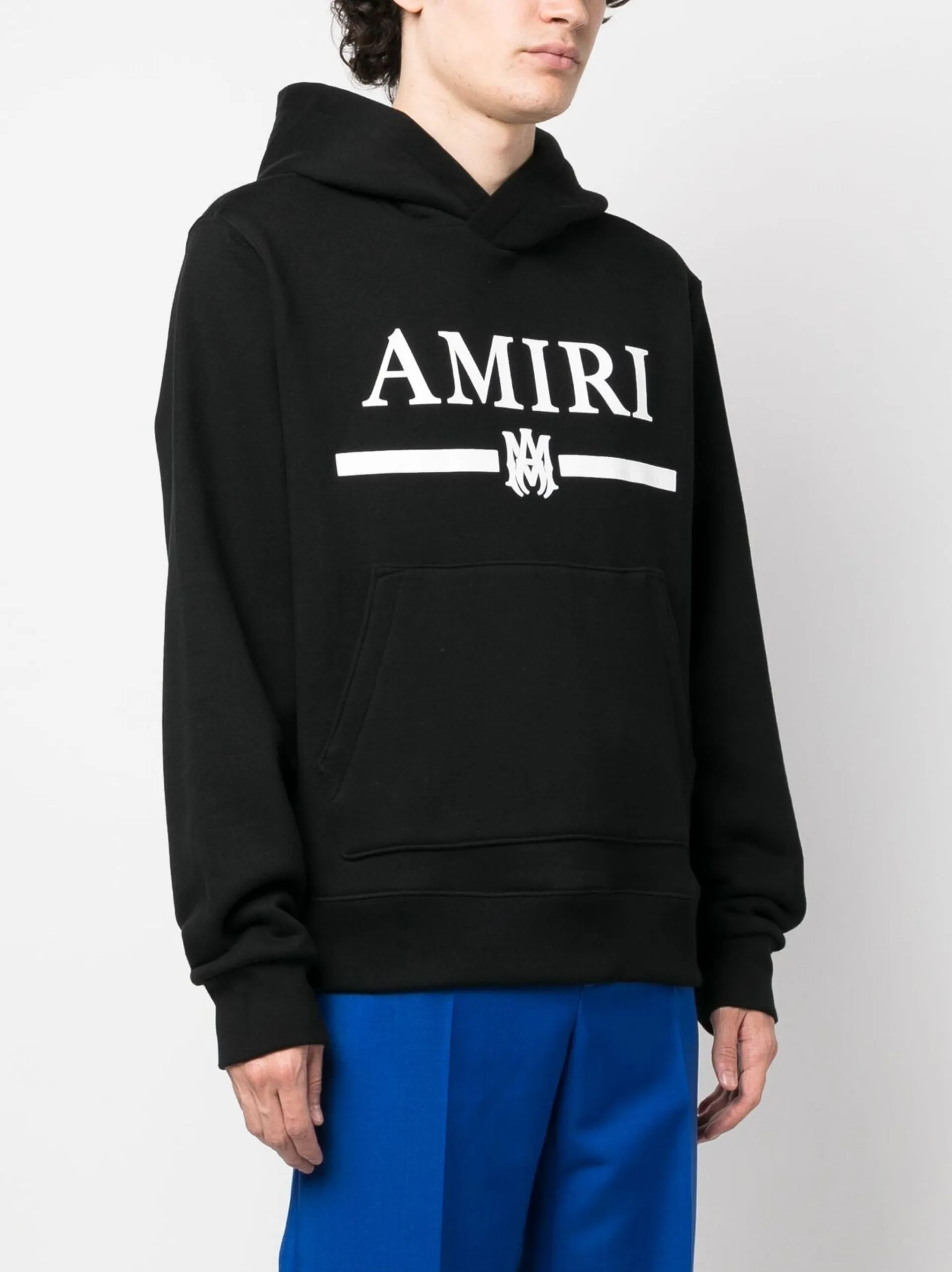 AMIRI  |Street Style Bi-color Long Sleeves Plain Cotton Logo Hoodies