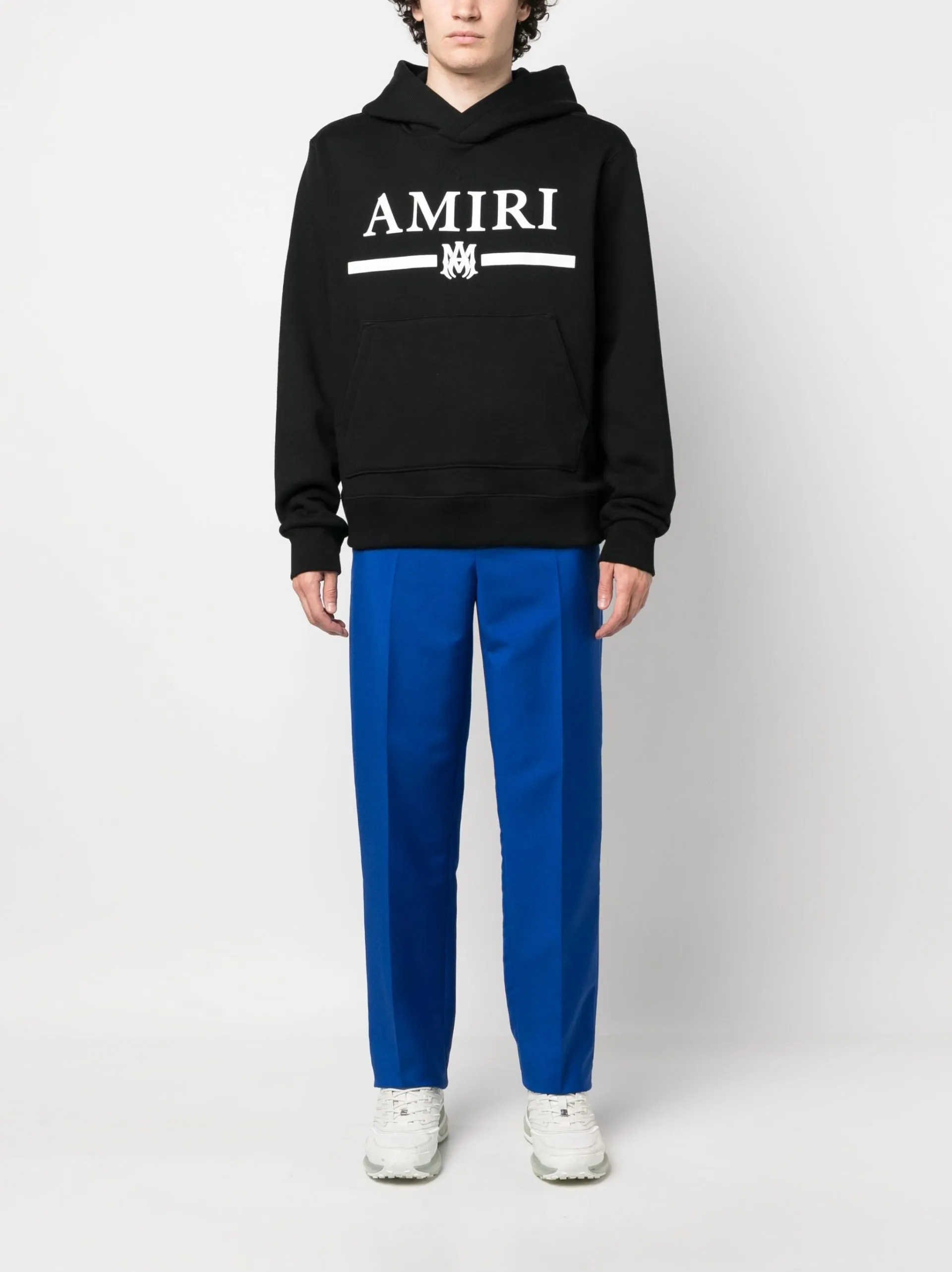 AMIRI  |Street Style Bi-color Long Sleeves Plain Cotton Logo Hoodies