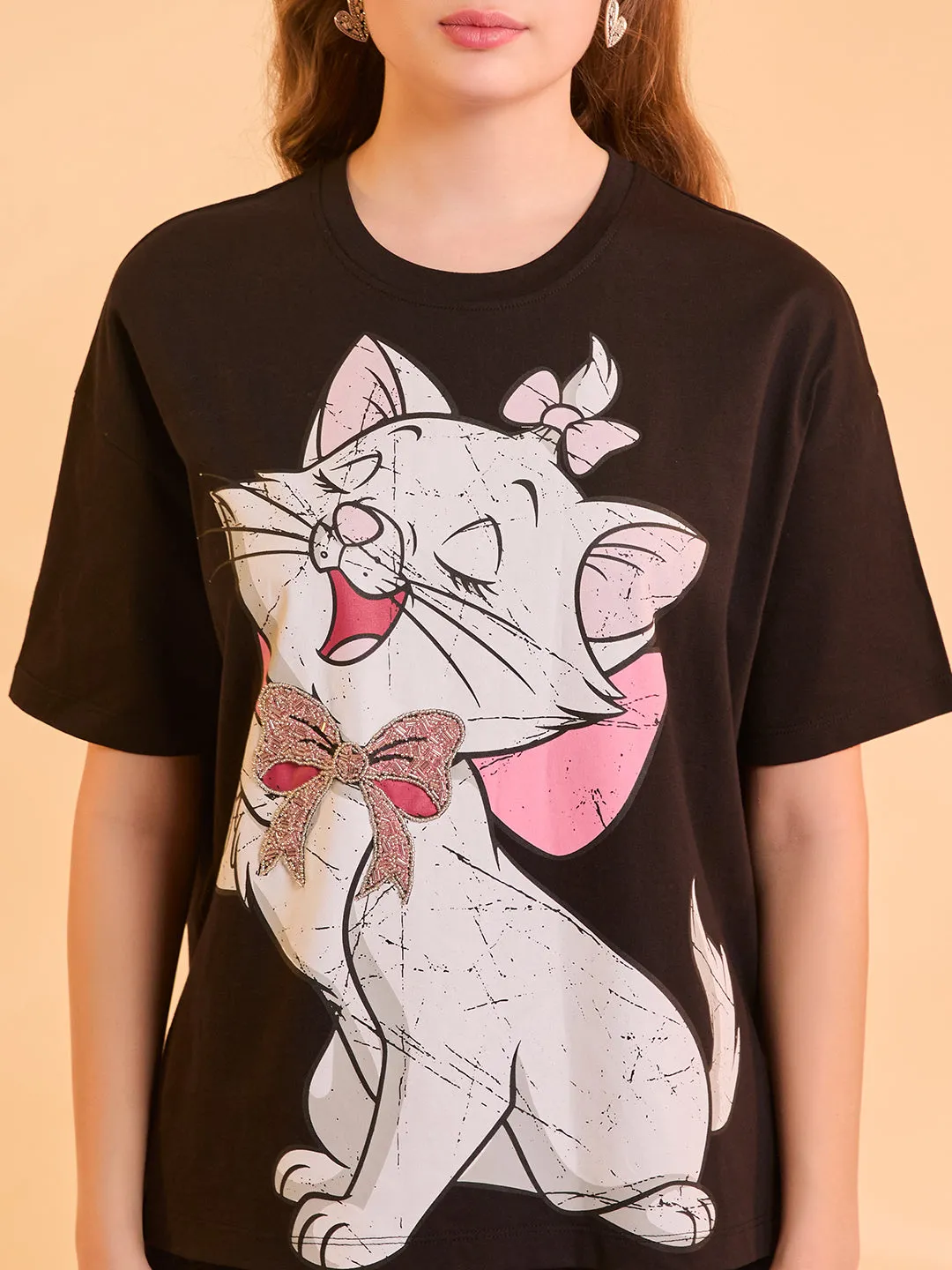 Aristocats  Disney Printed T-Shirt With Beadwork