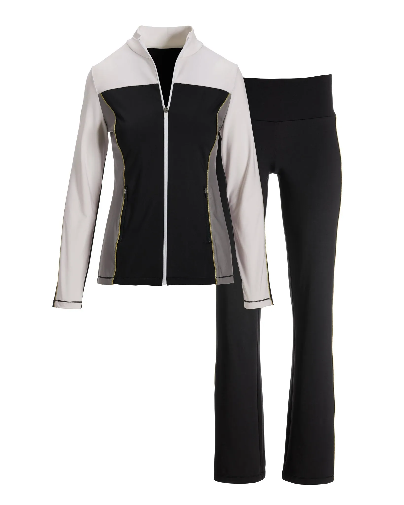 B Active Colorblock Tunic Jacket Set Black/White