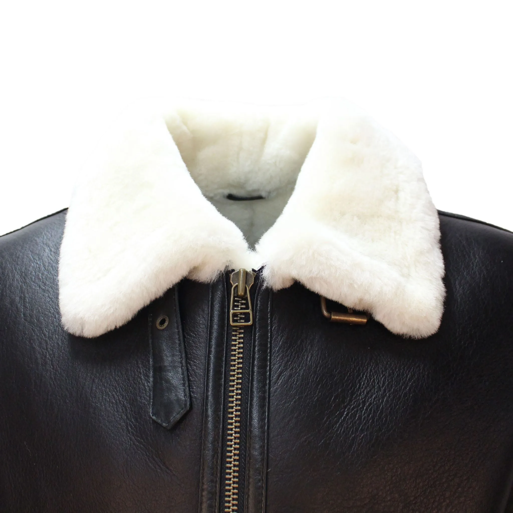 B3 Memphis Belle Sheepskin Flying Jacket Black / Ivory - NV65