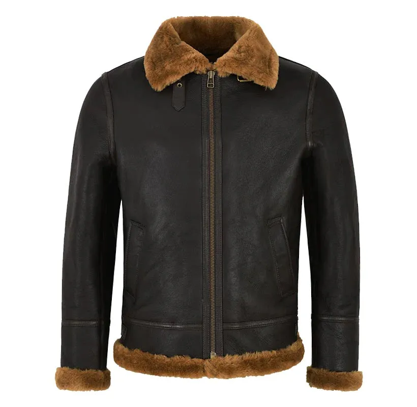 B3 Memphis Belle Sheepskin Flying Jacket Brown & Ginger NV65