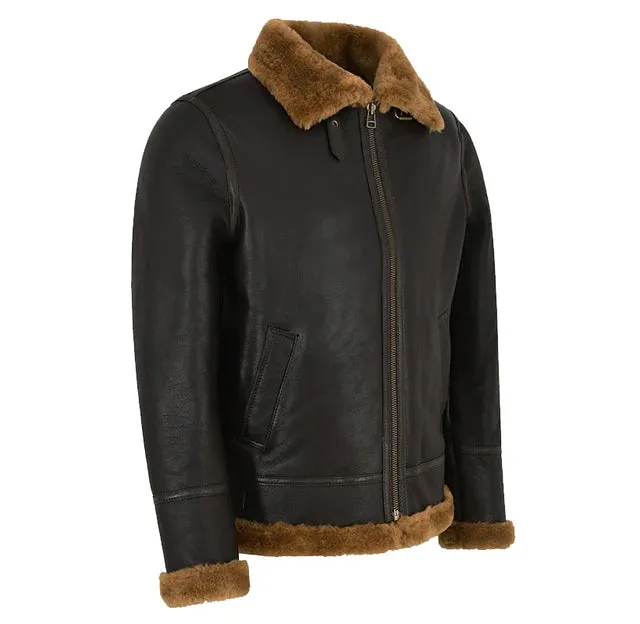 B3 Memphis Belle Sheepskin Flying Jacket Brown & Ginger NV65