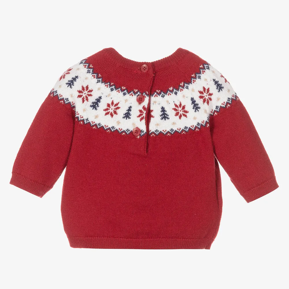 Baby Boys Red Cotton Sweater