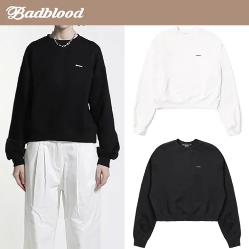 BADBLOOD  |Street Style Long Sleeves Logo Hoodies & Sweatshirts