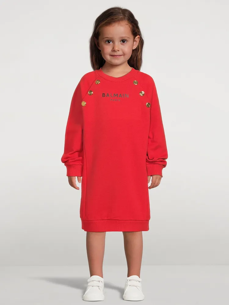 BALMAIN Kids Cotton Sweater Dress