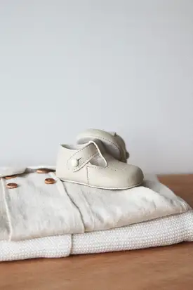 Beige Matte Pram Shoes