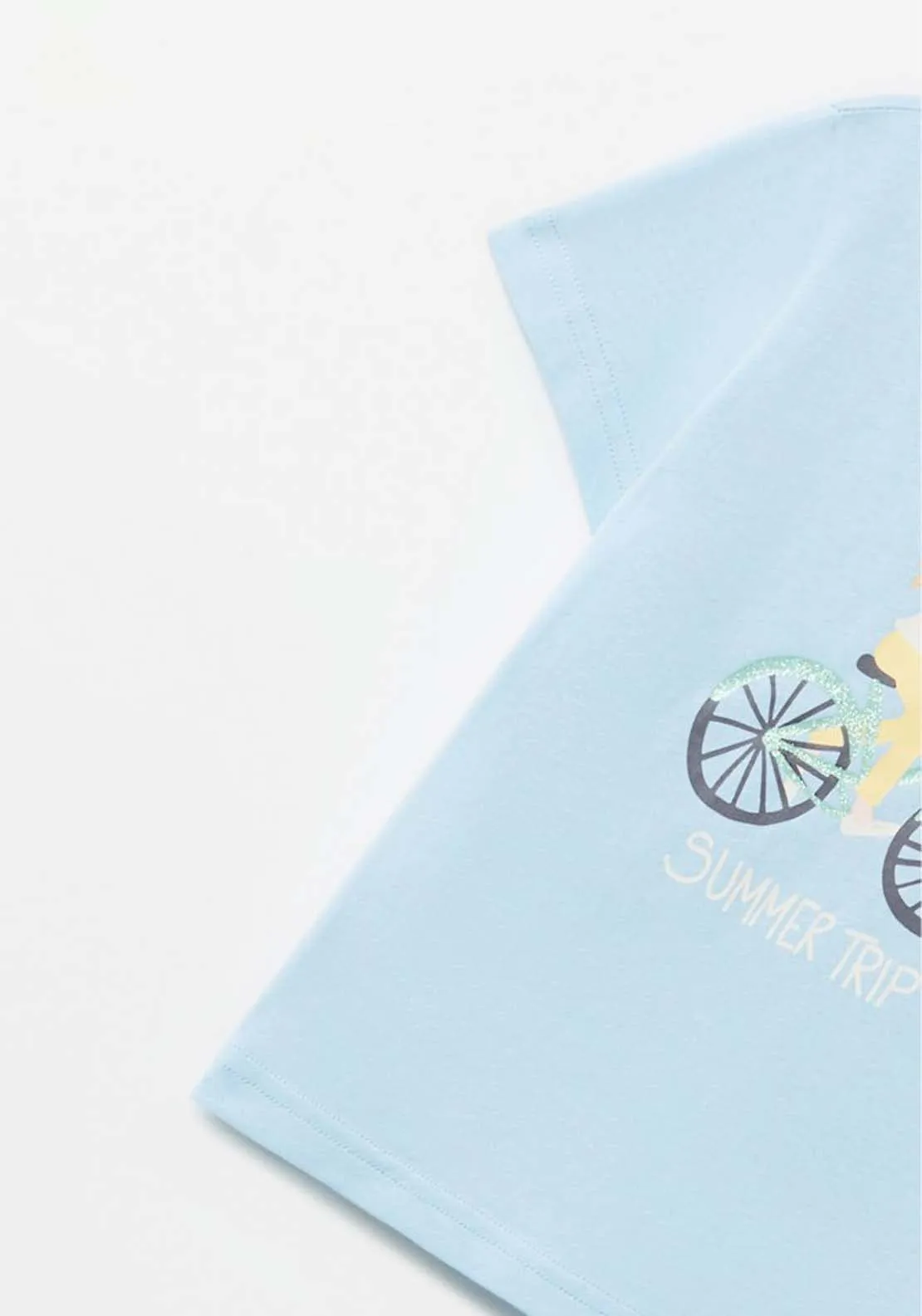 Bike Print T-Shirt - Blue