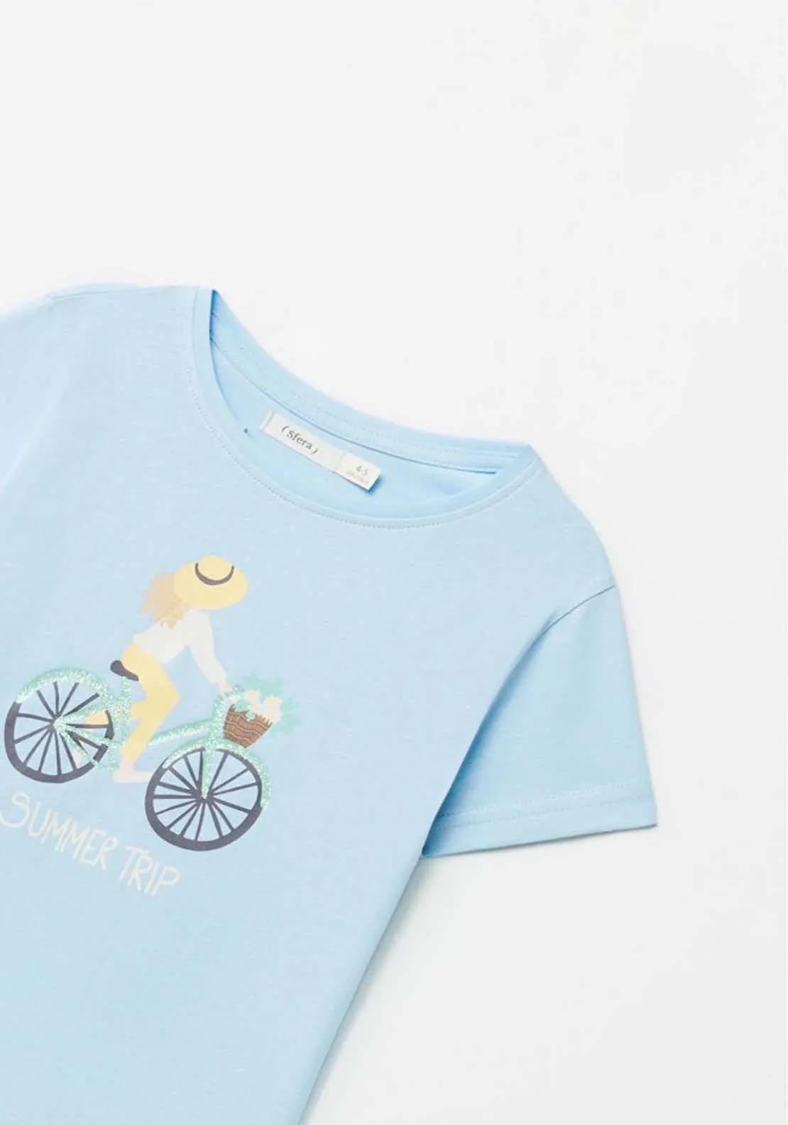 Bike Print T-Shirt - Blue