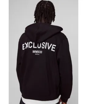 boohooMAN Mens Exclusive Highbuild Print Zip Through Hoodie