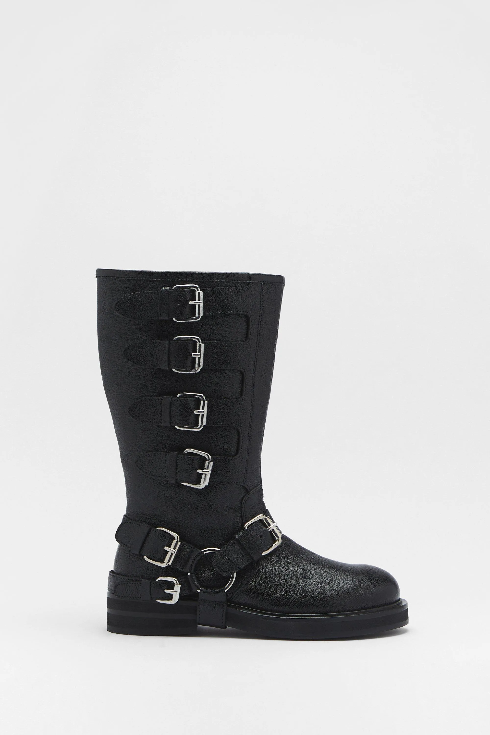 Boots | Real Leather Multi Buckle Biker Boots | NastyGal