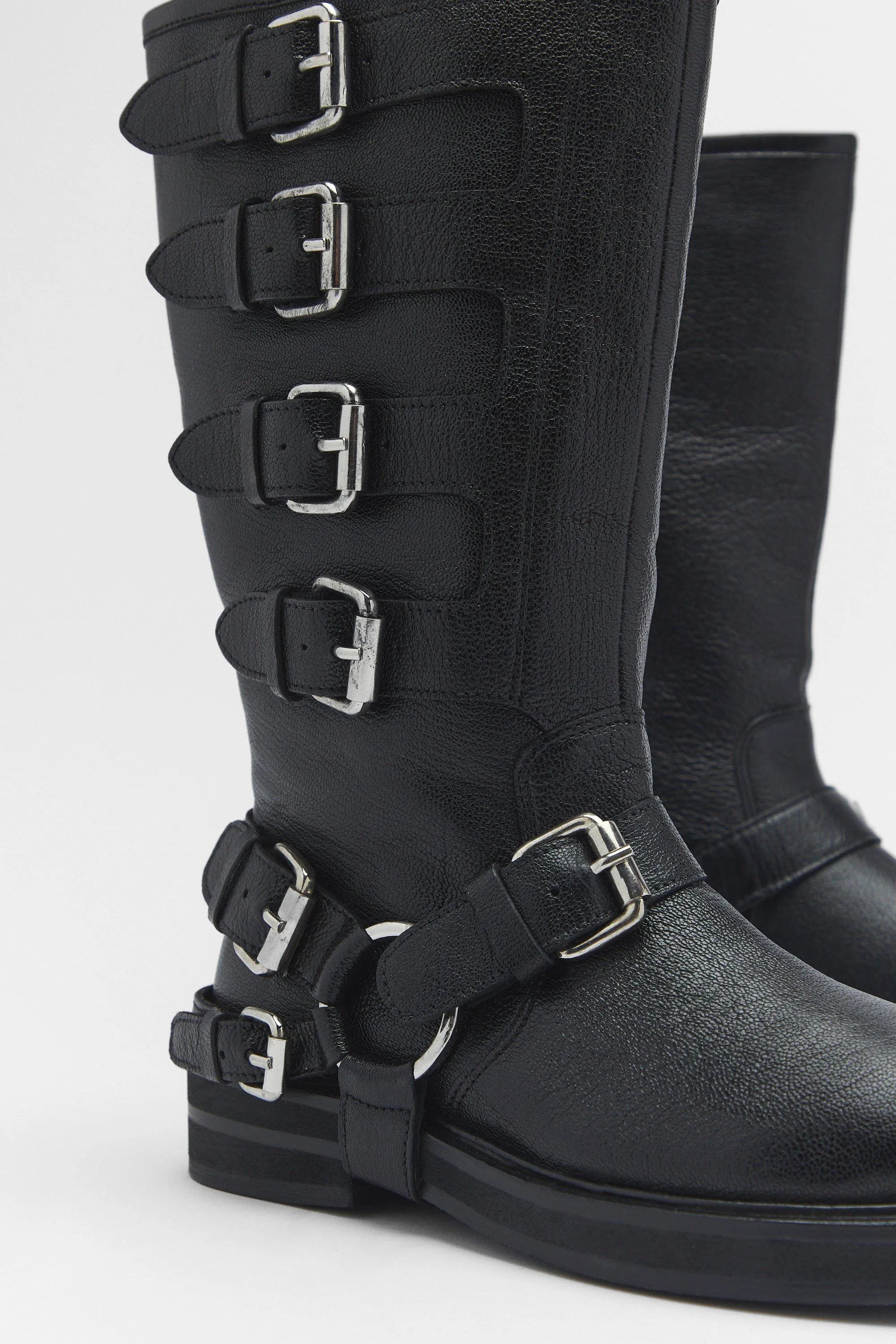 Boots | Real Leather Multi Buckle Biker Boots | NastyGal