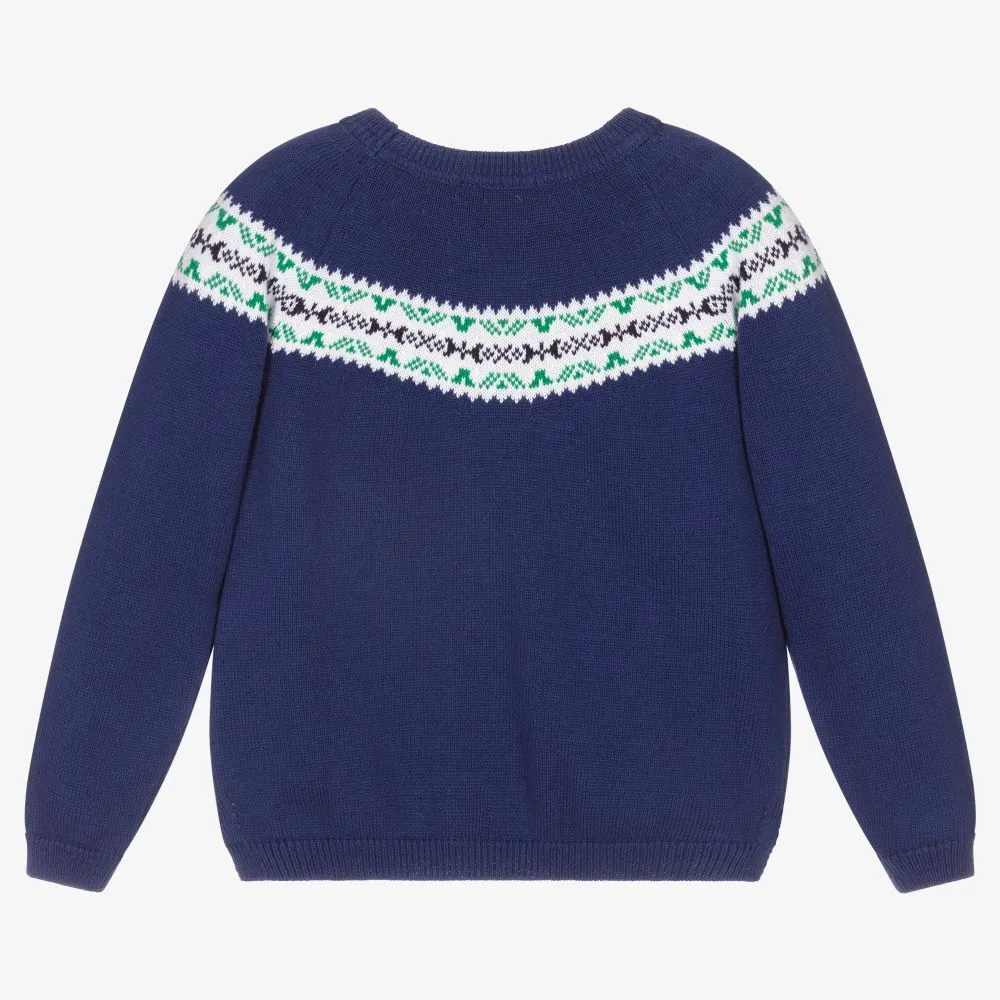 Boys Blue Cotton Sweater