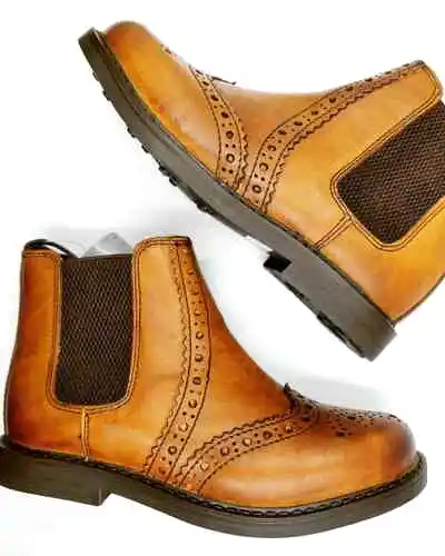 Boys Tan Chelsea Boots Dealer Brogues Ankle Kids Boots Size UK 9 to 5 Mid Brown