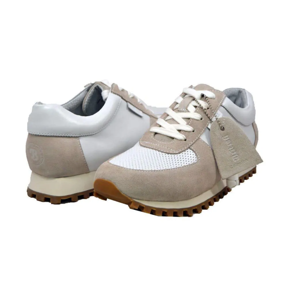 British Walkers Surrey Men's Beige and White Leather and Suede Sneakers