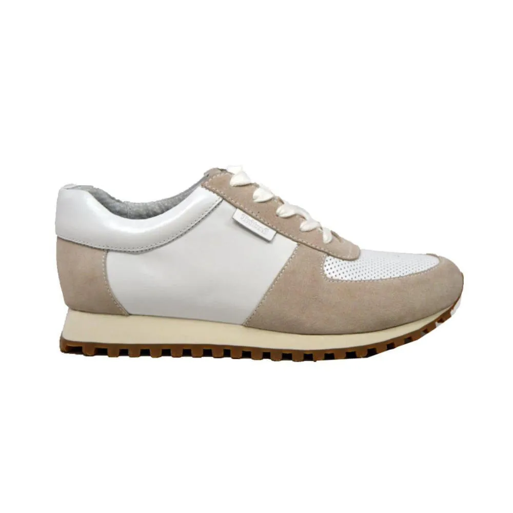 British Walkers Surrey Men's Beige and White Leather and Suede Sneakers