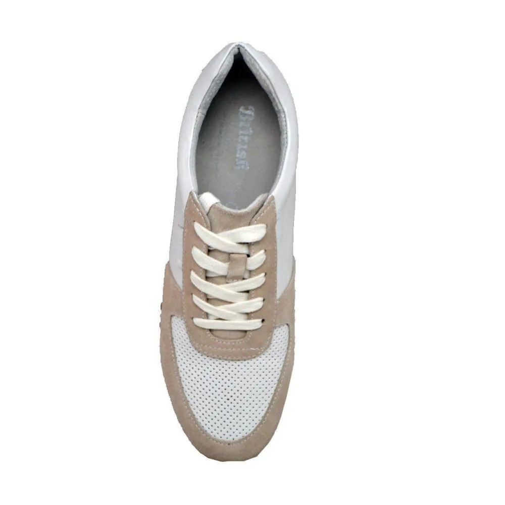 British Walkers Surrey Men's Beige and White Leather and Suede Sneakers