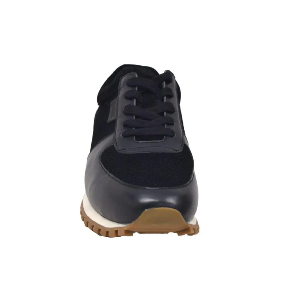 British Walkers Surrey Men's Black Leather and Suede Sneakers