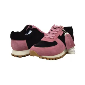 British Walkers Surrey Men's Pink and Black Leather and Suede Sneakers