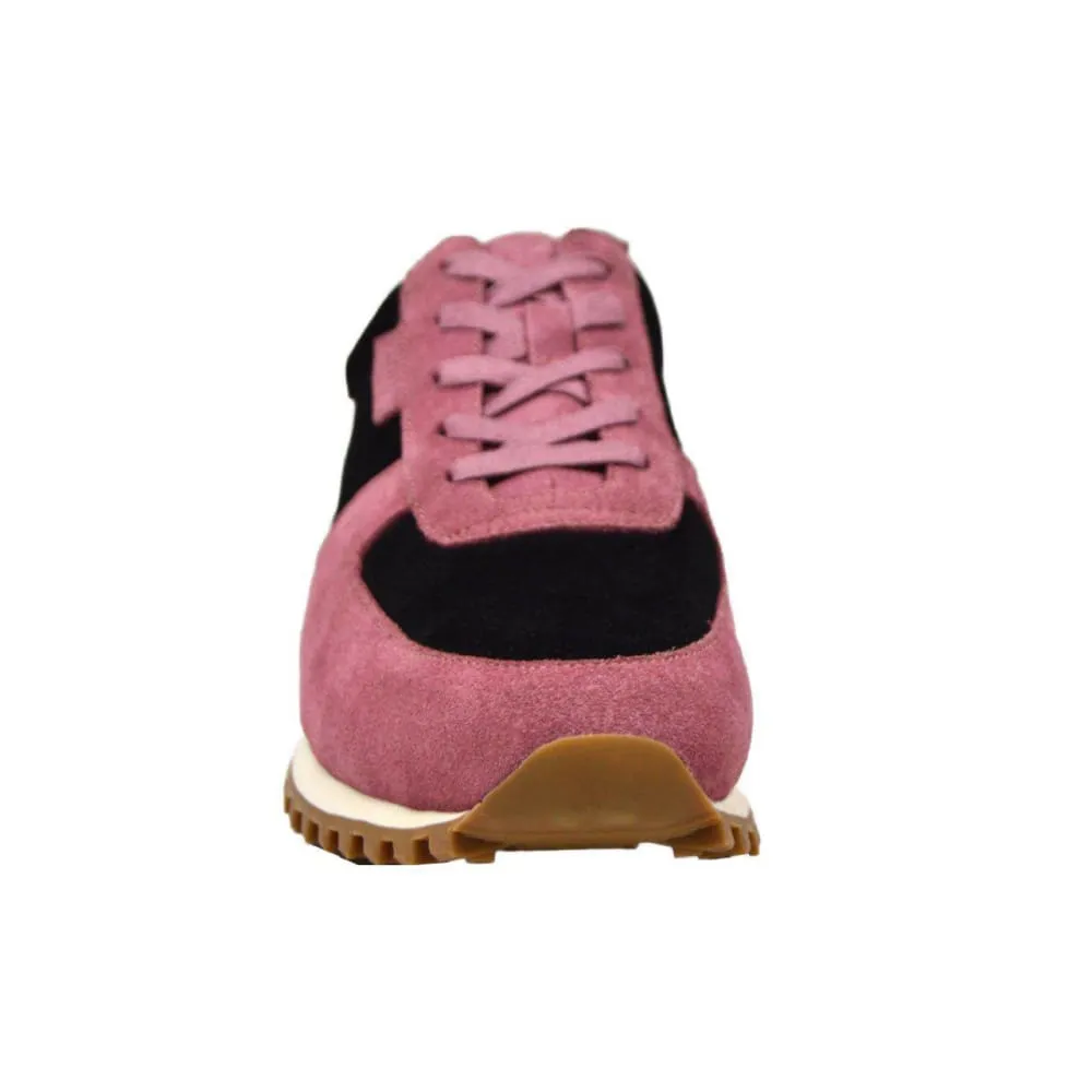 British Walkers Surrey Men's Pink and Black Leather and Suede Sneakers