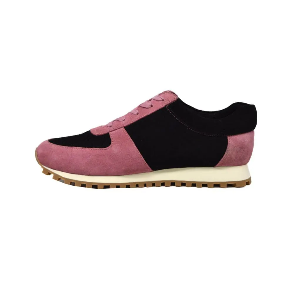 British Walkers Surrey Men's Pink and Black Leather and Suede Sneakers