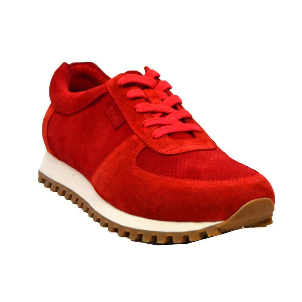 British Walkers Surrey Men's Red Leather and Suede Sneakers