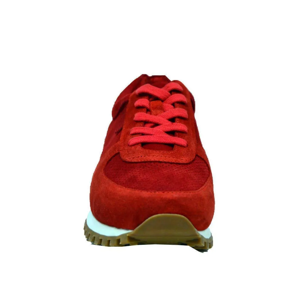 British Walkers Surrey Men's Red Leather and Suede Sneakers