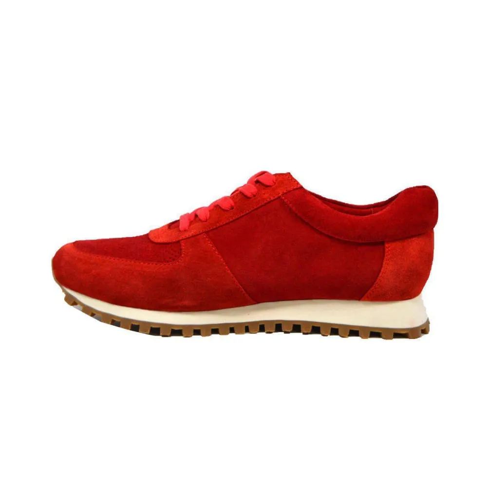 British Walkers Surrey Men's Red Leather and Suede Sneakers