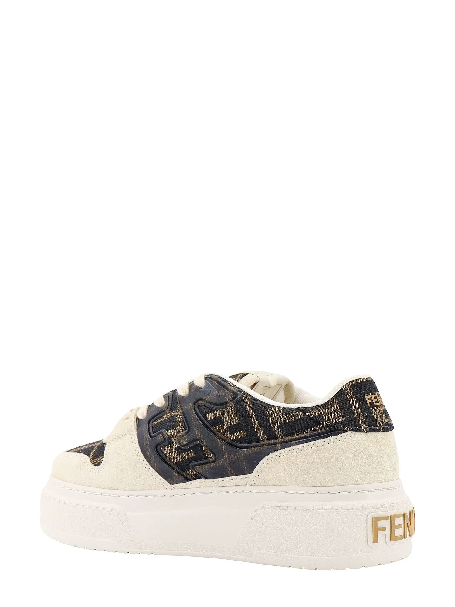 Canvas and suede sneakers with FF motif