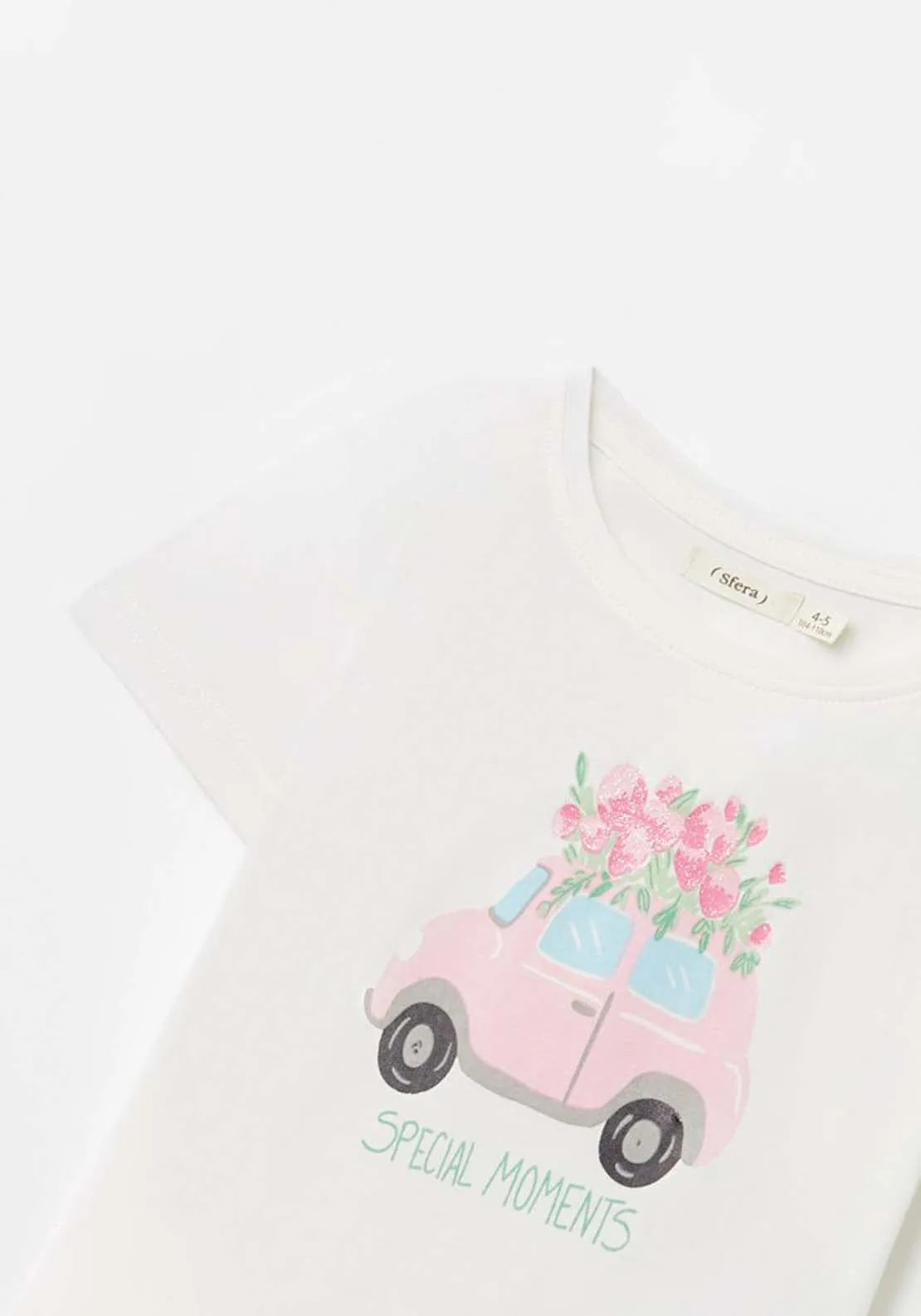 Car Print T-Shirt - White