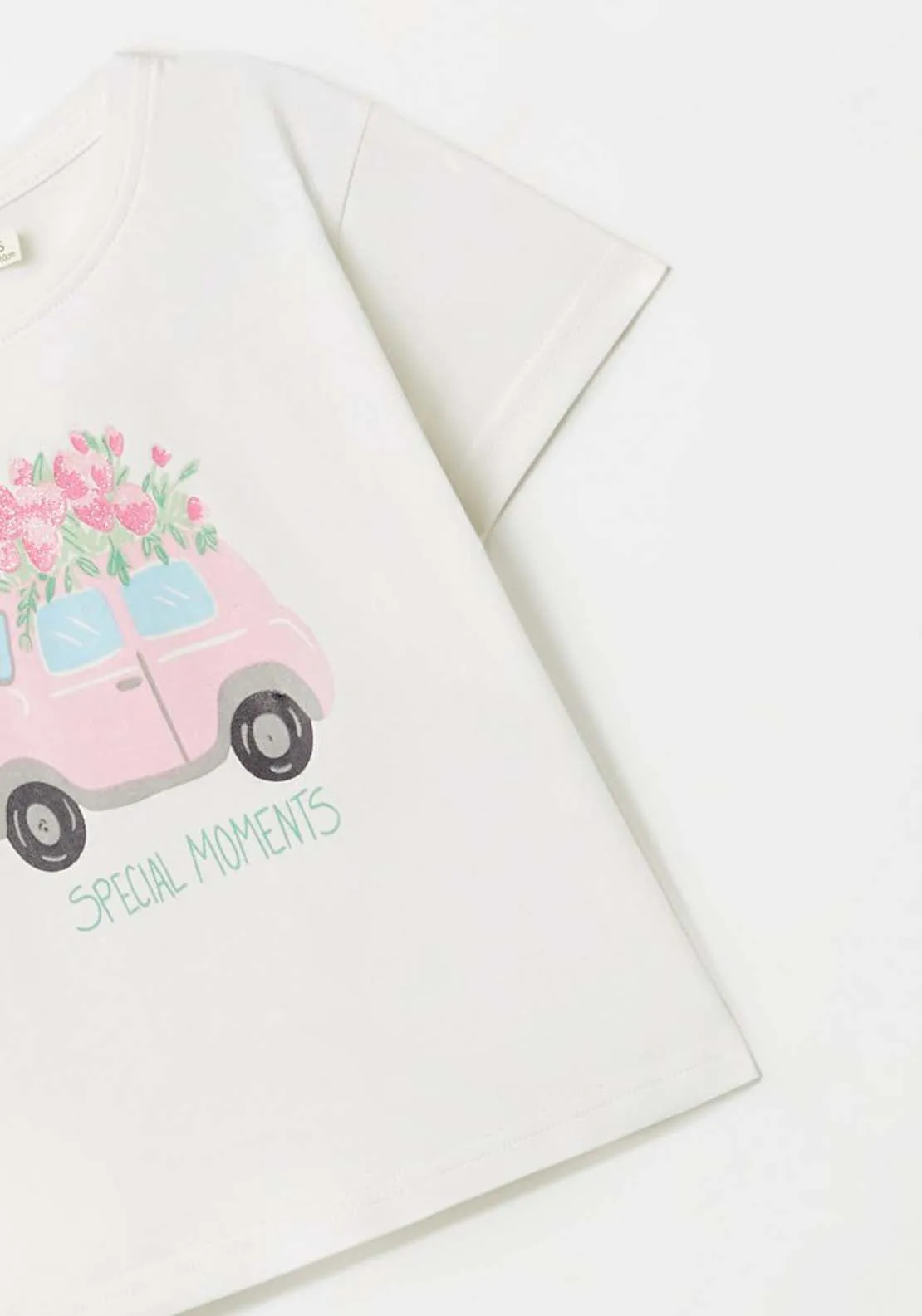 Car Print T-Shirt - White